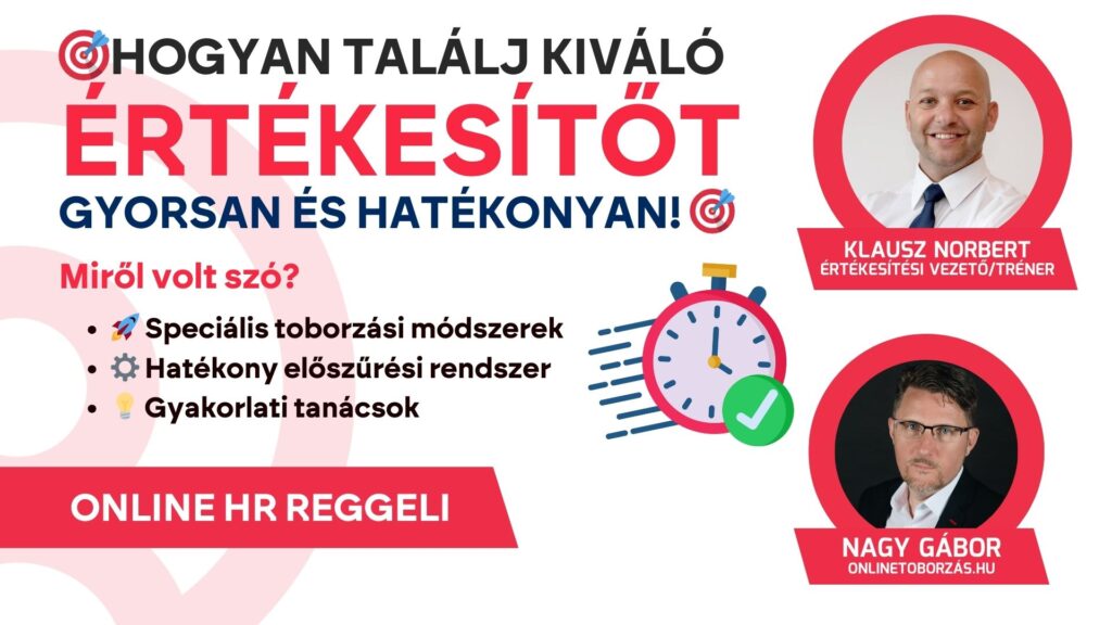 Értékesítő toborzás gyorsan és hatékonyan Online toborzás